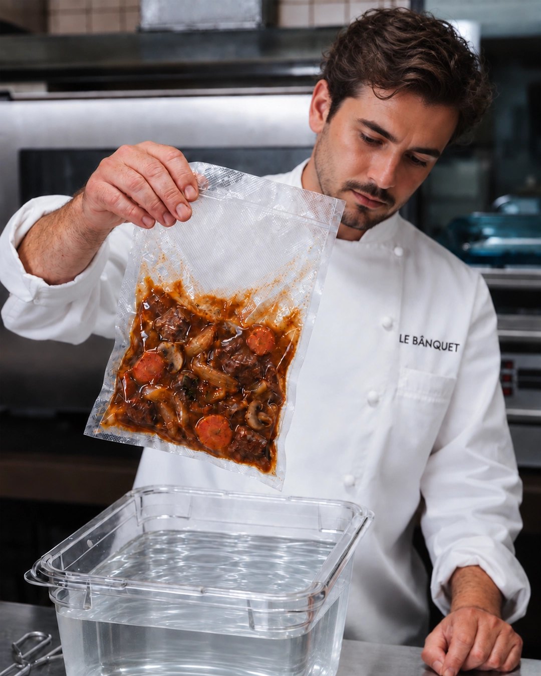 Cocción al vacío en la cocina de Le Bânquet